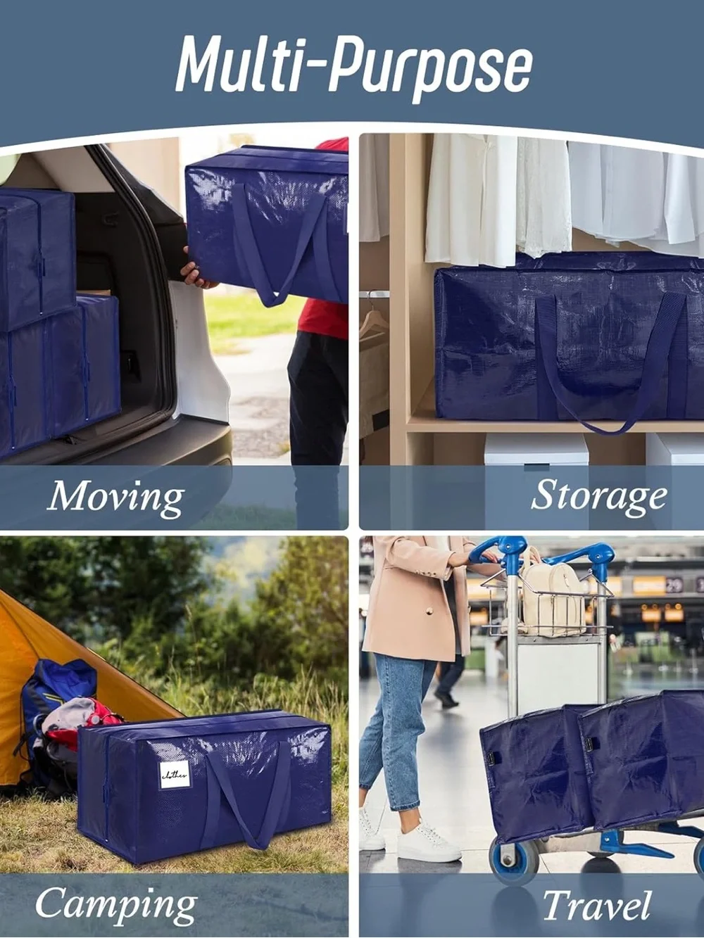 Navy Storage Tote Bag - Set of 6 - 65 lbs plus weight for each